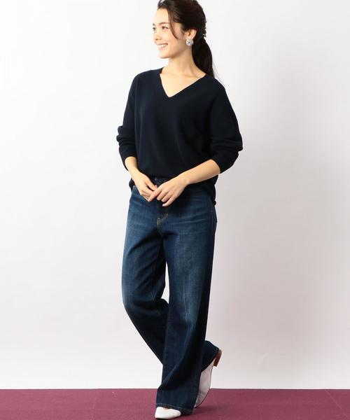 green label relaxing（グリーンレーベルリラクシング）の「[手洗い可能] KFC ガーターリッタイ ニット ◆（ニット/セーター・レディース・オフホワイト/ピンク/ネイビー・FREE）」の7枚目の写真