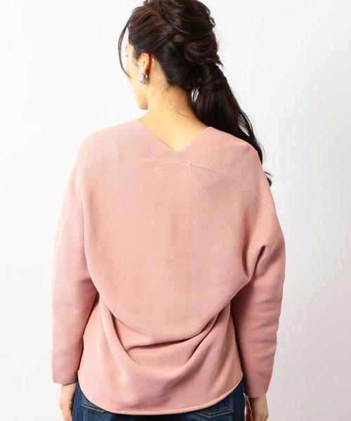 green label relaxing（グリーンレーベルリラクシング）の「[手洗い可能] KFC ガーターリッタイ ニット ◆（ニット/セーター・レディース・オフホワイト/ピンク/ネイビー・FREE）」の5枚目の写真