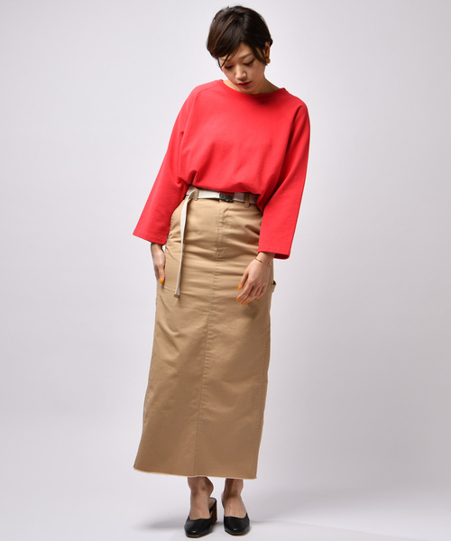 CIAOPANIC（チャオパニック）の「ガチャベルト付ペインターマキシタイトスカート（スカート・レディース・ベージュ/キャメル・MEDIUM/SMALL）」の17枚目の写真