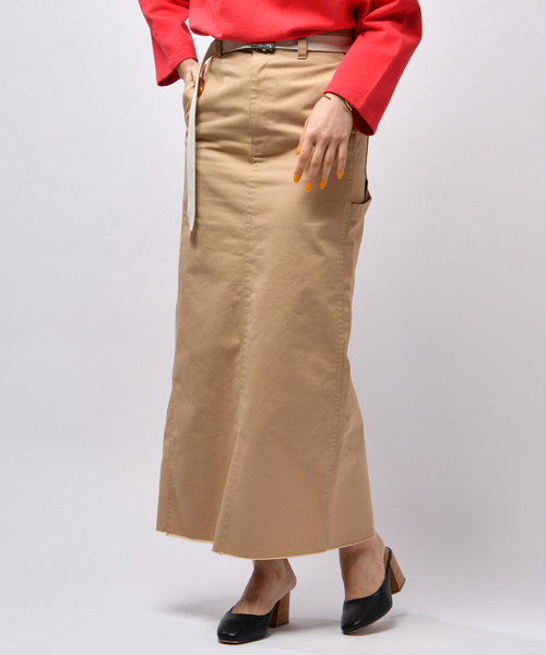 CIAOPANIC（チャオパニック）の「ガチャベルト付ペインターマキシタイトスカート（スカート・レディース・ベージュ/キャメル・MEDIUM/SMALL）」の15枚目の写真