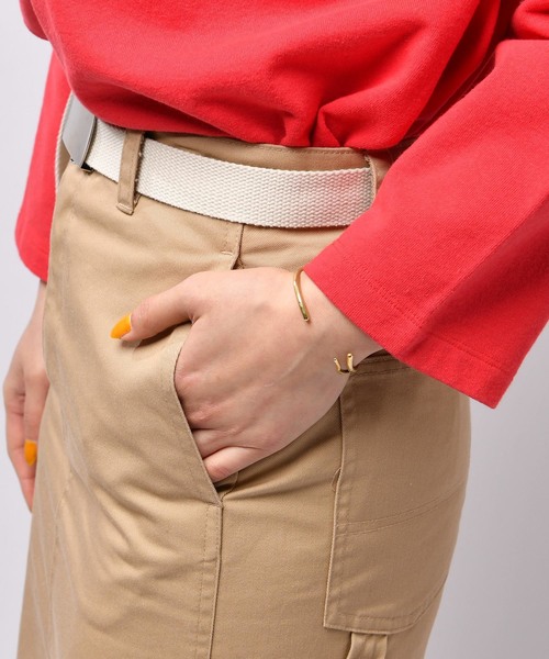 CIAOPANIC（チャオパニック）の「ガチャベルト付ペインターマキシタイトスカート（スカート・レディース・ベージュ/キャメル・MEDIUM/SMALL）」の4枚目の写真