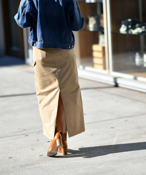 CIAOPANIC（チャオパニック）の「ガチャベルト付ペインターマキシタイトスカート（スカート・レディース・ベージュ/キャメル・MEDIUM/SMALL）」の12枚目の写真