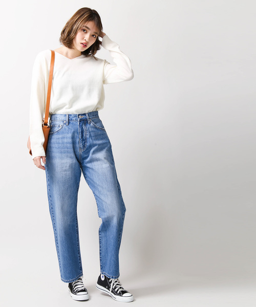 WEGO（ウィゴー）の「WEGO/ストレートデニムパンツ（デニムパンツ・レディース・ブルー系その他2・MEDIUM/LARGE）」の9枚目の写真