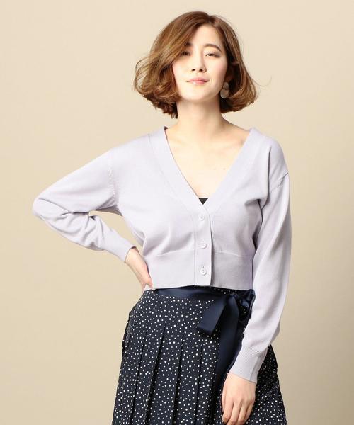 BEAUTY&YOUTH UNITED ARROWS(ビューティーアンドユースユナイテッドアローズ)の「BY ショートVネックカーディガン o(カーディガン/ボレロ・レディース・ブラック/ライラック・FREE)」の2枚目の写真