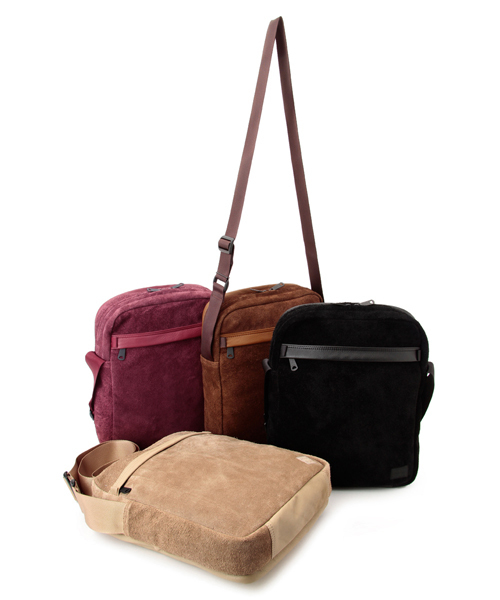 廃盤品■希少■PORTER×BOTH ベロア ショルダーバッグ 茶 レザー PORTER（ポーター）の「PORTER / “BOTH” ベロア ショルダーバッグ