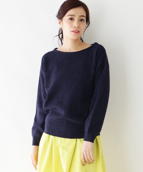 Hushush ハッシュアッシュ の 洗える ラメ入り長袖ニット ニット セーター Wear