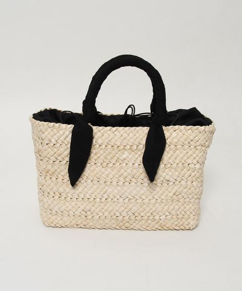 coen（コーエン）の「【『リンネル』6月号掲載】かごトートバッグ（かごバッグ・レディース・ブラック/ベージュ・FREE）」の10枚目の写真