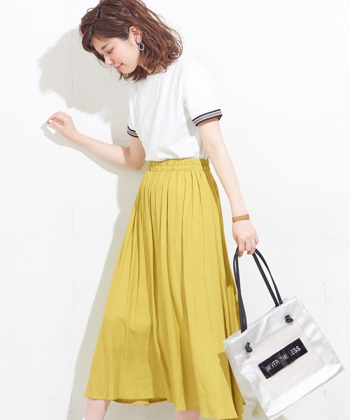 natural couture（ナチュラルクチュール）の「袖口ラインTシャツ（Tシャツ/カットソー・レディース・オフホワイト/ブラック/グリーン・FREE）」の5枚目の写真