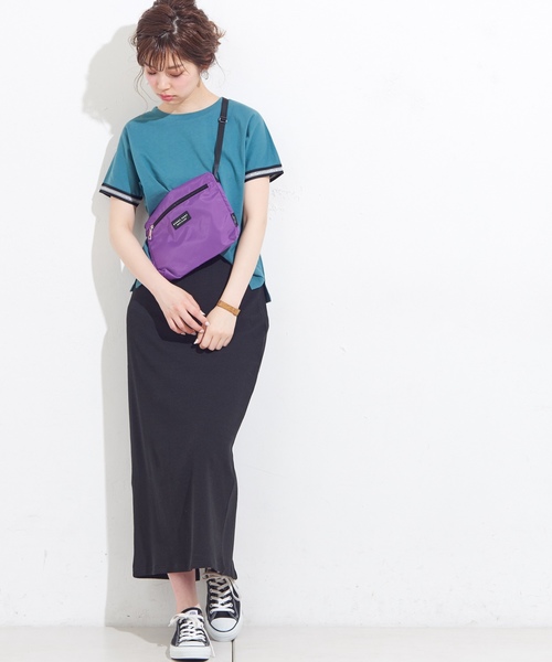 natural couture（ナチュラルクチュール）の「袖口ラインTシャツ（Tシャツ/カットソー・レディース・オフホワイト/ブラック/グリーン・FREE）」の12枚目の写真