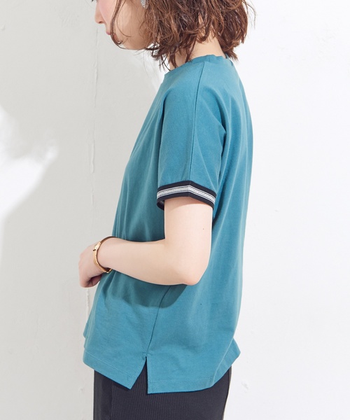 natural couture（ナチュラルクチュール）の「袖口ラインTシャツ（Tシャツ/カットソー・レディース・オフホワイト/ブラック/グリーン・FREE）」の16枚目の写真