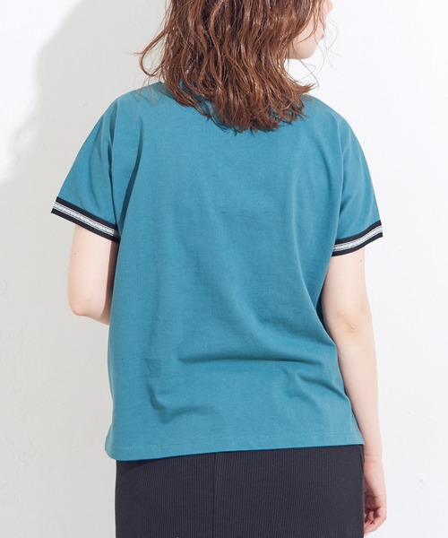 natural couture（ナチュラルクチュール）の「袖口ラインTシャツ（Tシャツ/カットソー・レディース・オフホワイト/ブラック/グリーン・FREE）」の17枚目の写真