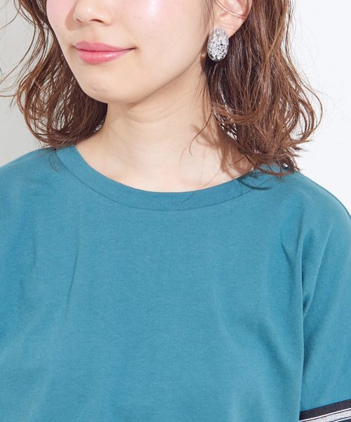 natural couture（ナチュラルクチュール）の「袖口ラインTシャツ（Tシャツ/カットソー・レディース・オフホワイト/ブラック/グリーン・FREE）」の18枚目の写真