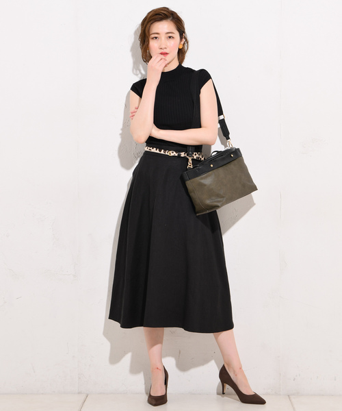 RIVE DROITE（リヴドロワ）の「リネンフレアスカート（スカート・レディース・レッド/グリーン/ブルー/ブラック/ベージュ・FREE）」の2枚目の写真