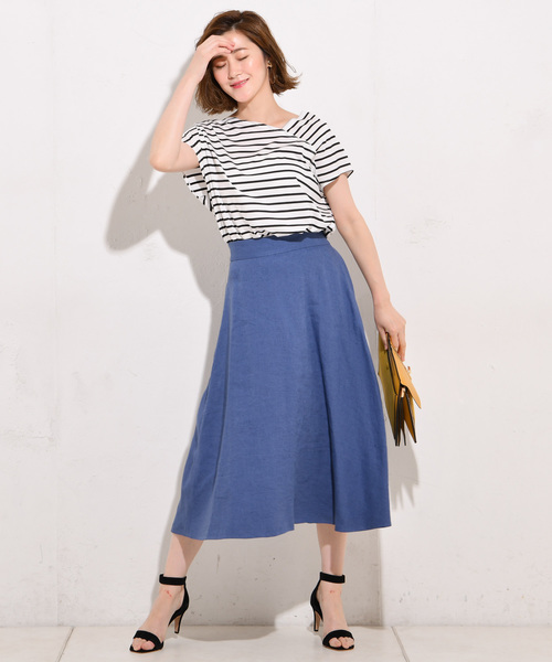 RIVE DROITE（リヴドロワ）の「リネンフレアスカート（スカート・レディース・レッド/グリーン/ブルー/ブラック/ベージュ・FREE）」の20枚目の写真