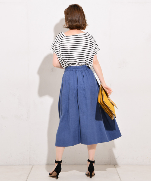 RIVE DROITE（リヴドロワ）の「リネンフレアスカート（スカート・レディース・レッド/グリーン/ブルー/ブラック/ベージュ・FREE）」の19枚目の写真