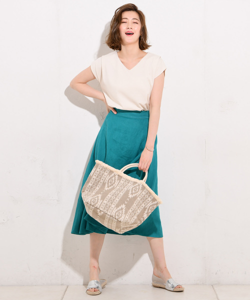 RIVE DROITE（リヴドロワ）の「リネンフレアスカート（スカート・レディース・レッド/グリーン/ブルー/ブラック/ベージュ・FREE）」の16枚目の写真