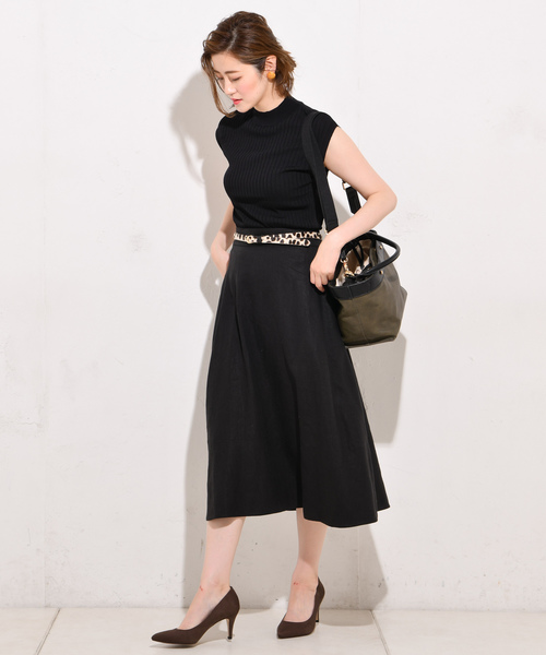 RIVE DROITE（リヴドロワ）の「リネンフレアスカート（スカート・レディース・レッド/グリーン/ブルー/ブラック/ベージュ・FREE）」の11枚目の写真