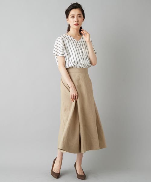 RIVE DROITE（リヴドロワ）の「リネンフレアスカート（スカート・レディース・レッド/グリーン/ブルー/ブラック/ベージュ・FREE）」の13枚目の写真