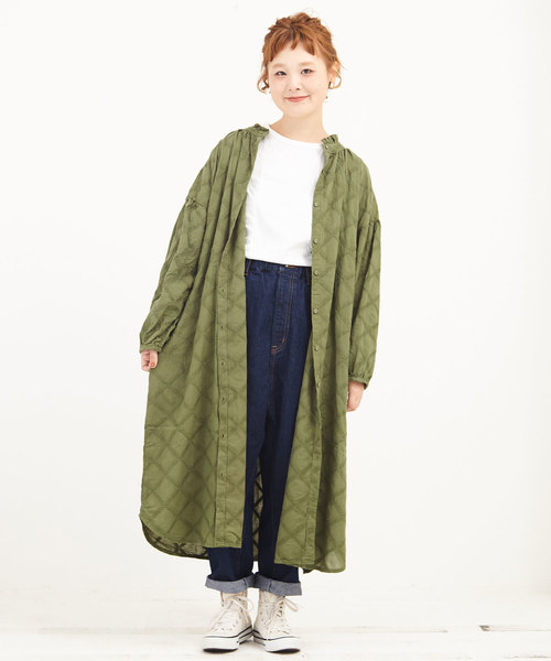 CUBE SUGAR（キューブシュガー）の「WEB限定 綿ローン矢羽柄ワンピース（ワンピース・レディース・ブラック/ブラウン/ダークグリーン・M/L）」の13枚目の写真