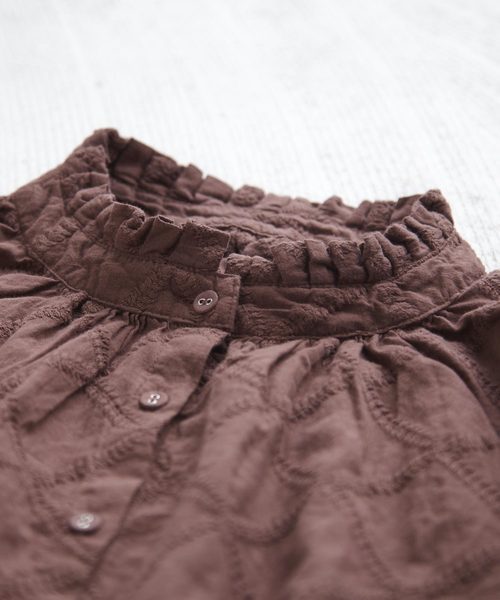 CUBE SUGAR（キューブシュガー）の「WEB限定 綿ローン矢羽柄ワンピース（ワンピース・レディース・ブラック/ブラウン/ダークグリーン・M/L）」の18枚目の写真