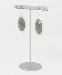 オーバルブローチピアス