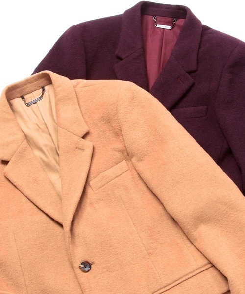 MONKEY TIME（モンキータイム）の「MT∴ シャギーメルトン 2B チェスターコート（LB）◆§（ピーコート・メンズ・ベージュ/ワイン・SMALL/MEDIUM/LARGE/X-LARGE）」の6枚目の写真