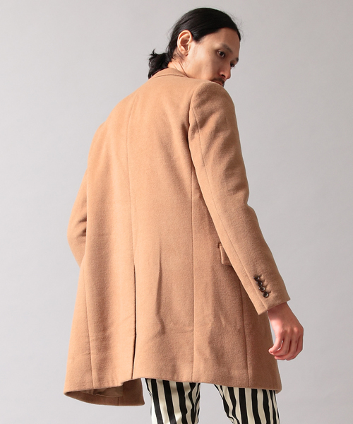 MONKEY TIME（モンキータイム）の「MT∴ シャギーメルトン 2B チェスターコート（LB）◆§（ピーコート・メンズ・ベージュ/ワイン・SMALL/MEDIUM/LARGE/X-LARGE）」の9枚目の写真