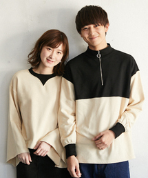 PairPair | 配色裏毛フレアスリーブプルオーバー(Tシャツ/カットソー)