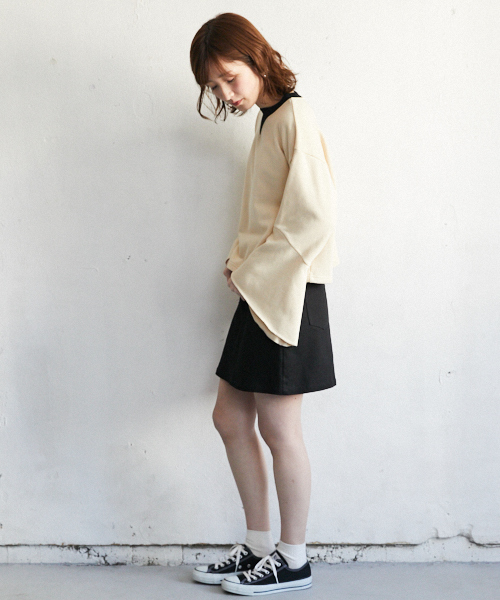 PairPair（ペアペア）の「配色裏毛フレアスリーブプルオーバー（Tシャツ/カットソー・レディース・ライトグレー/ベージュ・FREE）」の11枚目の写真