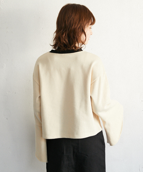 PairPair（ペアペア）の「配色裏毛フレアスリーブプルオーバー（Tシャツ/カットソー・レディース・ライトグレー/ベージュ・FREE）」の15枚目の写真