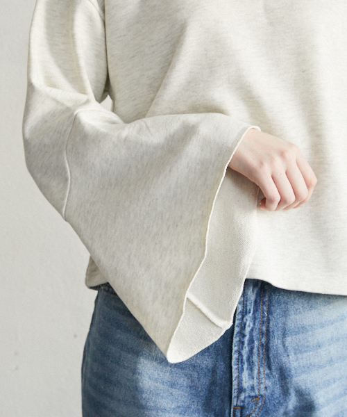 PairPair（ペアペア）の「配色裏毛フレアスリーブプルオーバー（Tシャツ/カットソー・レディース・ライトグレー/ベージュ・FREE）」の17枚目の写真