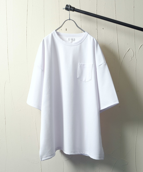 NILWAY（ニルウェイ）の「ジョーゼット クルーネックビッグTシャツ【イージーケア】（Tシャツ/カットソー・メンズ・ベージュ/ブラック/ホワイト/ネイビー/ブラウン/グレー/ライトベージュ/グリーン/ブルーグレー/グレイッシュベージュ・MEDIUM/LARGE）」の2枚目の写真