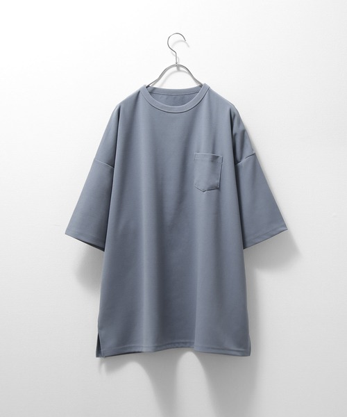 NILWAY（ニルウェイ）の「ジョーゼット クルーネックビッグTシャツ【イージーケア】（Tシャツ/カットソー・メンズ・ベージュ/ブラック/ホワイト/ネイビー/ブラウン/グレー/ライトベージュ/グリーン/ブルーグレー/グレイッシュベージュ・MEDIUM/LARGE）」の5枚目の写真