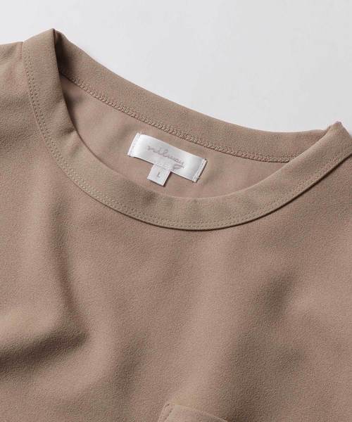 NILWAY（ニルウェイ）の「ジョーゼット クルーネックビッグTシャツ【イージーケア】（Tシャツ/カットソー・メンズ・ベージュ/ブラック/ホワイト/ネイビー/ブラウン/グレー/ライトベージュ/グリーン/ブルーグレー/グレイッシュベージュ・MEDIUM/LARGE）」の12枚目の写真