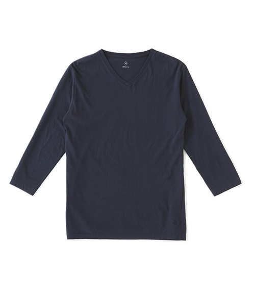 Sandinista(サンディニスタ)の「Cadet V/N 3-Q-S Tee / Vネック七分袖丈Tシャツ(Tシャツ/カットソー・メンズ・ホワイト/ネイビー/ブラック/グレー/ヘザーグレー/チャコールグレー・LARGE/MEDIUM/SMALL/X-LARGE/X-SMALL)」の7枚目の写真