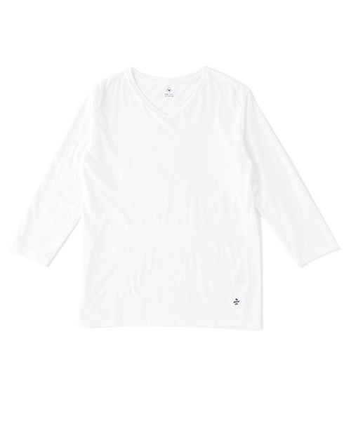 Sandinista(サンディニスタ)の「Cadet V/N 3-Q-S Tee / Vネック七分袖丈Tシャツ(Tシャツ/カットソー・メンズ・ホワイト/ネイビー/ブラック/グレー/ヘザーグレー/チャコールグレー・LARGE/MEDIUM/SMALL/X-LARGE/X-SMALL)」の8枚目の写真