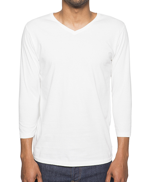 Sandinista(サンディニスタ)の「Cadet V/N 3-Q-S Tee / Vネック七分袖丈Tシャツ(Tシャツ/カットソー・メンズ・ホワイト/ネイビー/ブラック/グレー/ヘザーグレー/チャコールグレー・LARGE/MEDIUM/SMALL/X-LARGE/X-SMALL)」の13枚目の写真