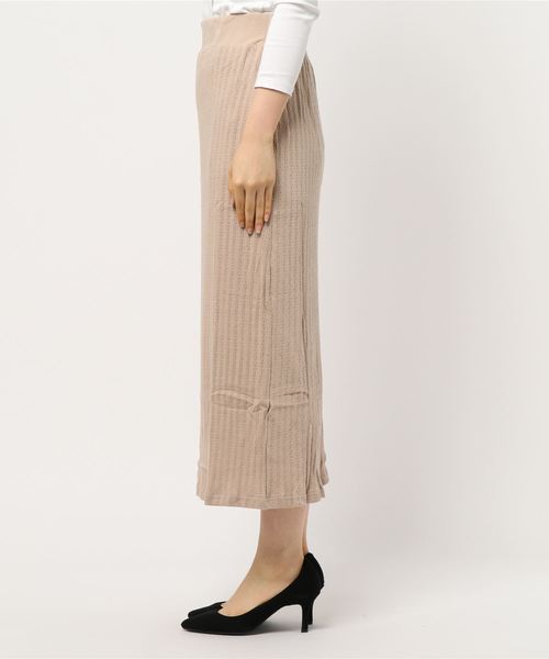 natural couture（ナチュラルクチュール）の「レトロジャガードゆるタイトスカート（スカート・レディース・アイボリー/オレンジ/ベージュ/ブラック・FREE）」の5枚目の写真