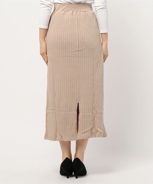 natural couture（ナチュラルクチュール）の「レトロジャガードゆるタイトスカート（スカート・レディース・アイボリー/オレンジ/ベージュ/ブラック・FREE）」の6枚目の写真