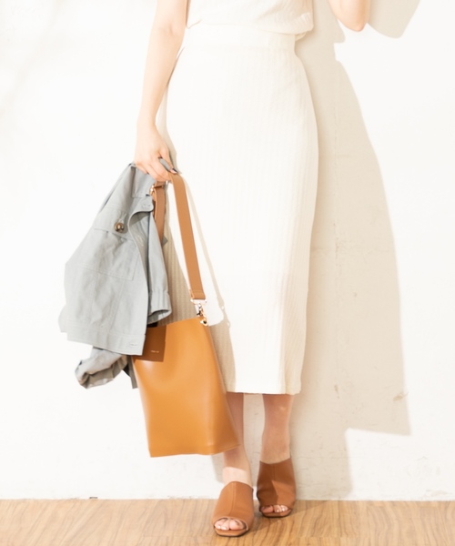 natural couture（ナチュラルクチュール）の「レトロジャガードゆるタイトスカート（スカート・レディース・アイボリー/オレンジ/ベージュ/ブラック・FREE）」の9枚目の写真