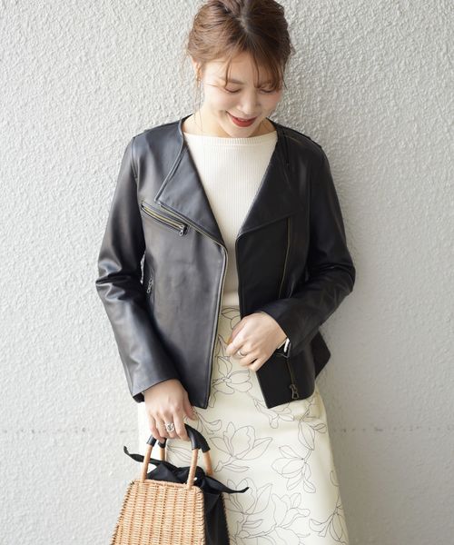 SHIPS（シップス）の「ノーカラーライダースジャケット◇（ライダース