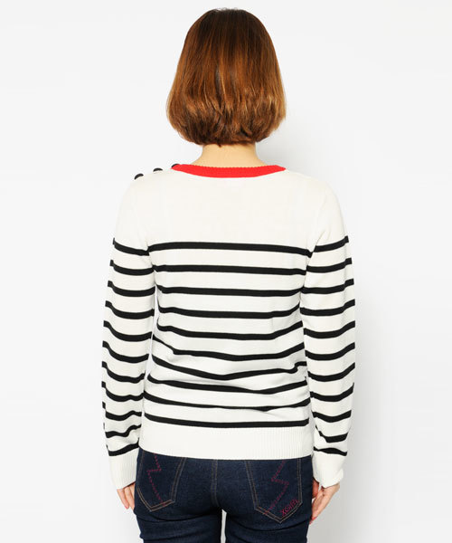 X-girl(エックスガール)の「BASIC KNIT TOP(ニット/セーター・レディース・ホワイト/ブラック/アッシュグレー/ネイビー・1/2)」の7枚目の写真