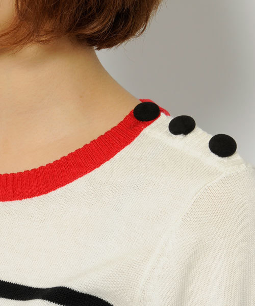 X-girl(エックスガール)の「BASIC KNIT TOP(ニット/セーター・レディース・ホワイト/ブラック/アッシュグレー/ネイビー・1/2)」の9枚目の写真