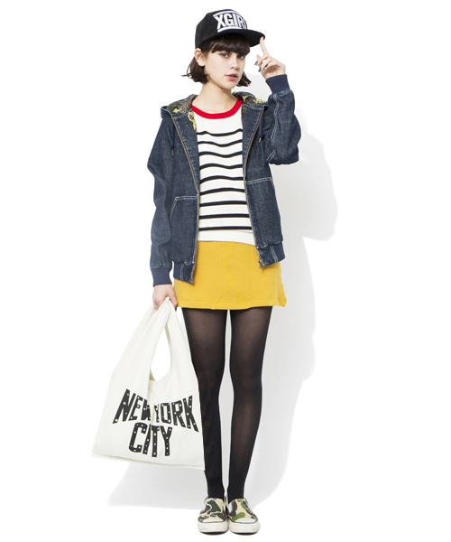 X-girl(エックスガール)の「BASIC KNIT TOP(ニット/セーター・レディース・ホワイト/ブラック/アッシュグレー/ネイビー・1/2)」の5枚目の写真