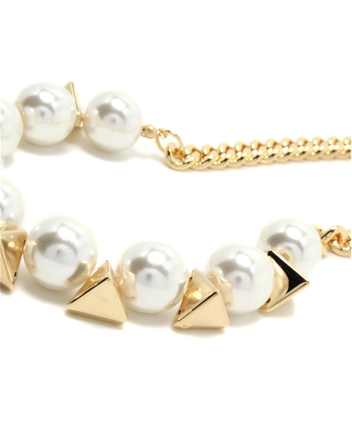 WEGO（ウィゴー）の「WEGO/三角パールネックレス（ネックレス・レディース・ゴールド・FREE）」の4枚目の写真