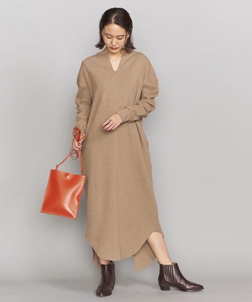 BRISEMY（ブライズミー）の「＜BRISEMY＞ワッフルワンピースо（ワンピース・レディース・オフホワイト/モカ・38）」の2枚目の写真