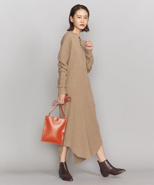 BRISEMY（ブライズミー）の「＜BRISEMY＞ワッフルワンピースо（ワンピース・レディース・オフホワイト/モカ・38）」の3枚目の写真