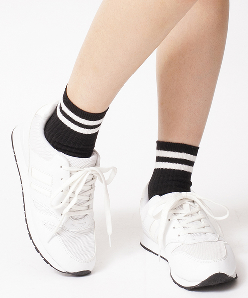 WEGO(ウィゴー)の「WEGO/メッシュスニーカー(スニーカー・レディース・ホワイト/ブラック/ピンク・23.5/24.5)」の1枚目の写真