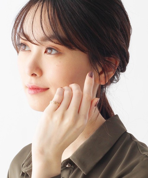 COCOSHNIK(ココシュニック)の「K10エタニティリーフ ピンキーリング(リング・レディース・ホワイト系その他7・5号/3号)」の10枚目の写真