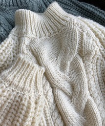 KOBE LETTUCE(�R�E�x���^�X)�̎�҂ݕ����[�Q�[�W�n�C�l�b�N�j�b�g(�j�b�g/�Z�[�^�[)